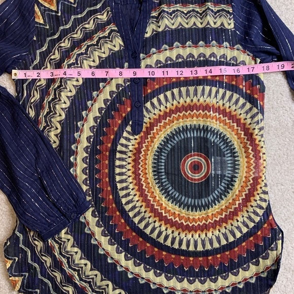 NWT Desigual Larson Top Boho Embroidered Women Euro Small Cotton Blend - Picture 8 of 11